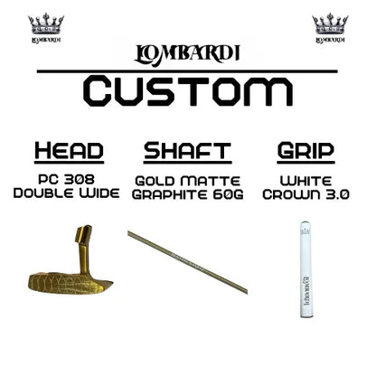 Lombardi Golf Custom Gold PC-308 Double Wide Blade-Golf Putter - GOLF LEAGUE
