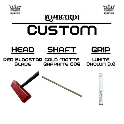 Lombardi Golf Custom Red Blocstar Blade Golf Putter - GOLF LEAGUE