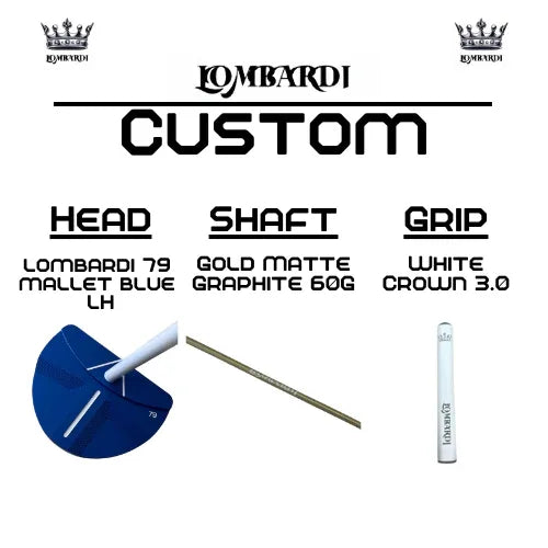 Lombardi Golf Custom Blue 79 Left-Handed Mallet Golf Putter - GOLF LEAGUE