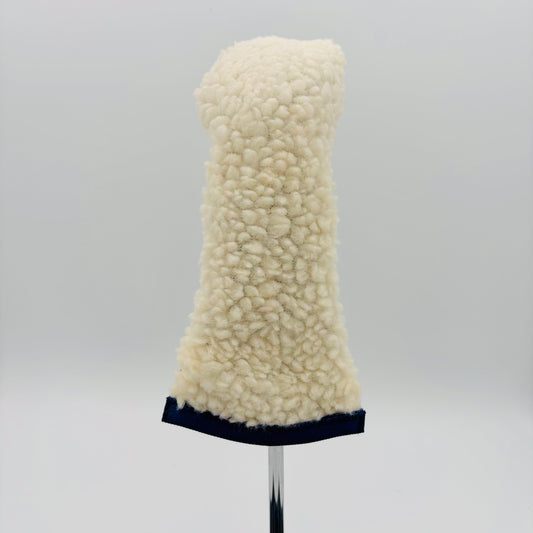 Cream Sherpa Hybrid Headcover w/ Navy Trim - Just4Golf