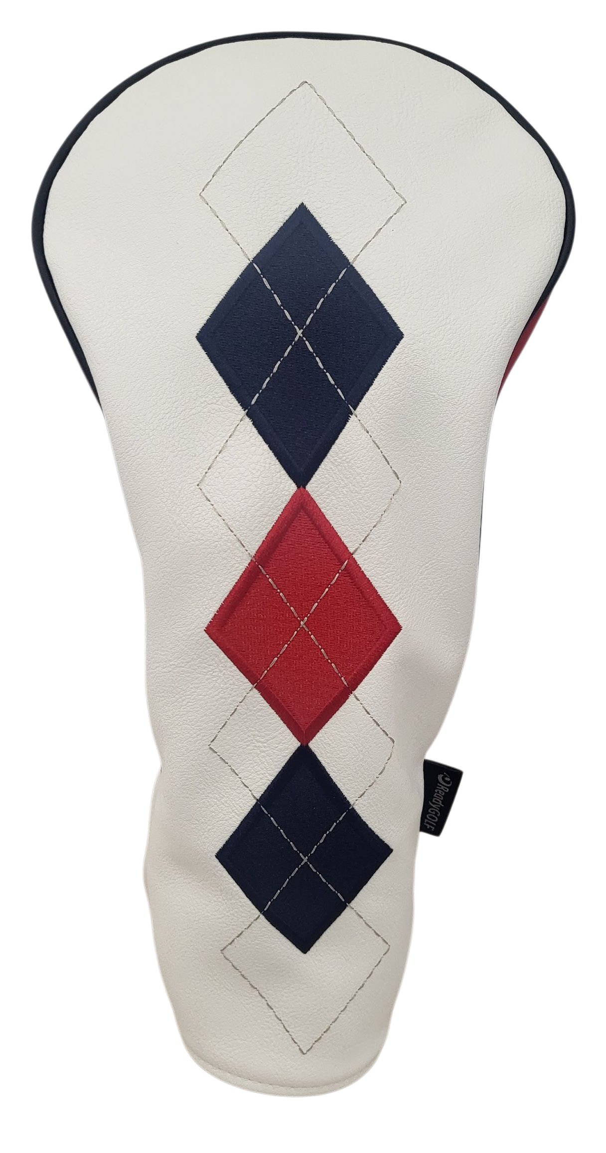 Classic Argyle Red, White & Blue Embroidered Driver Headcover by ReadyGOLF