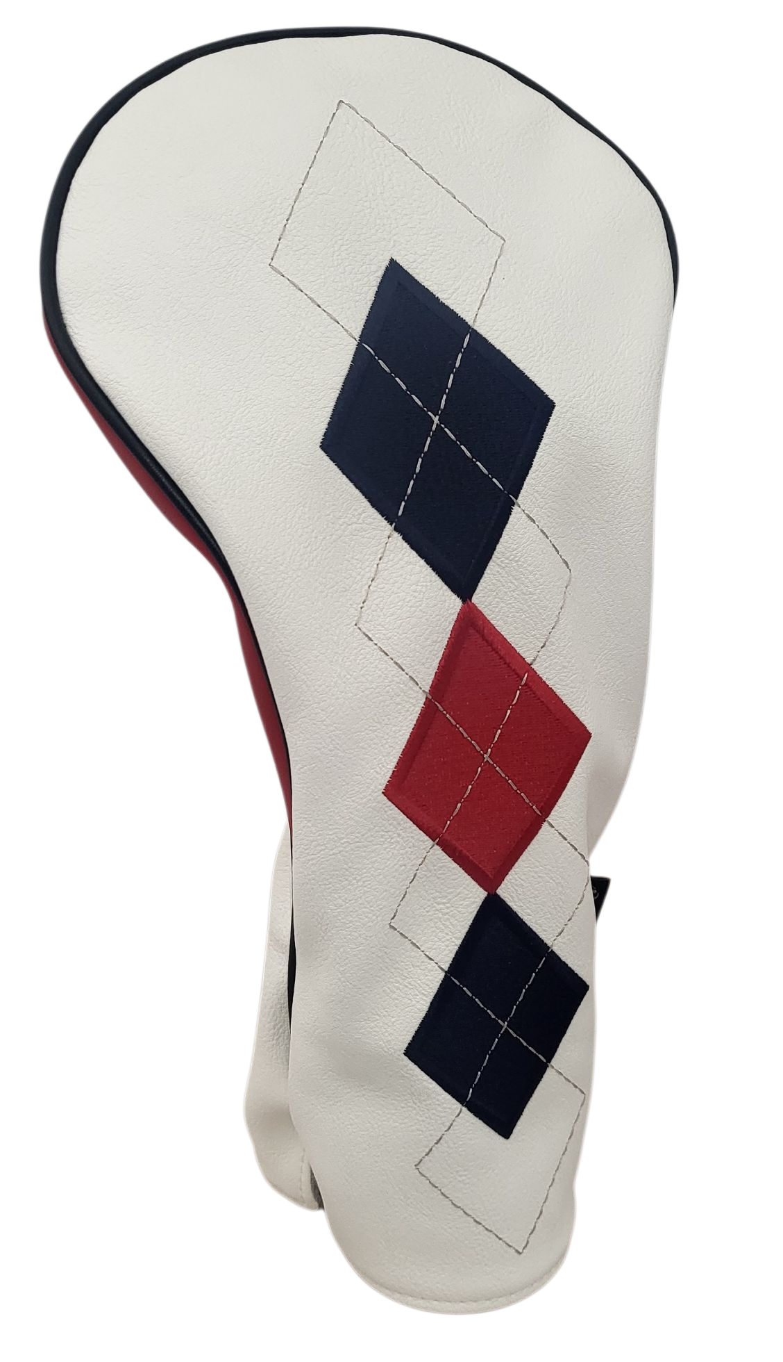 Classic Argyle Red, White & Blue Embroidered Driver Headcover by ReadyGOLF