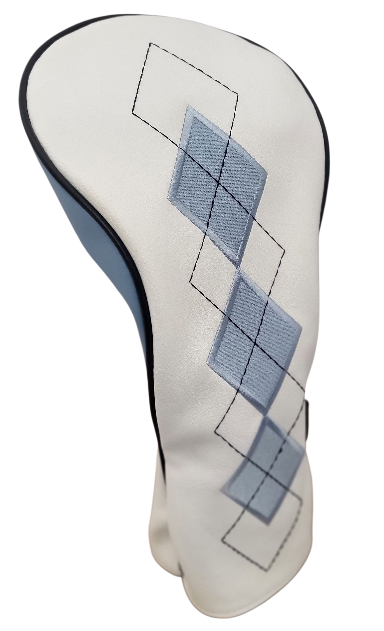 Classic Argyle Sky Blue Embroidered Driver Headcover by ReadyGOLF