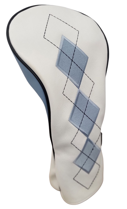 Classic Argyle Sky Blue Embroidered Driver Headcover by ReadyGOLF