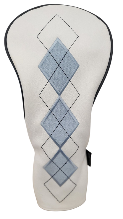 Classic Argyle Sky Blue Embroidered Driver Headcover by ReadyGOLF