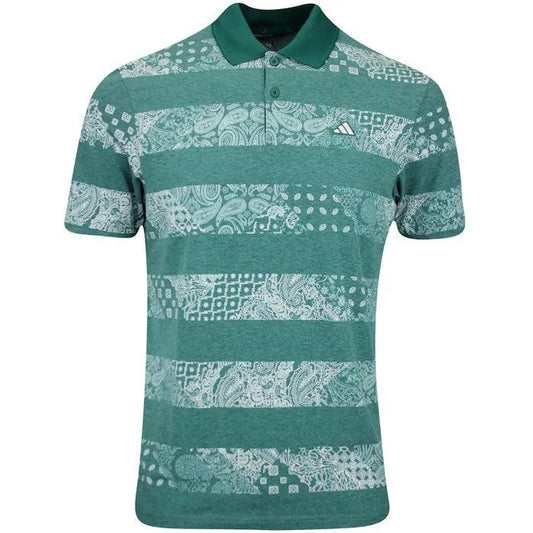 Adidas Golf Shirt - Go-To Stripe Print Polo