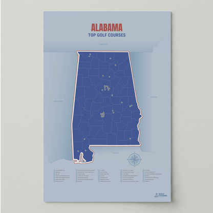 Map of Alabama Golf Courses
