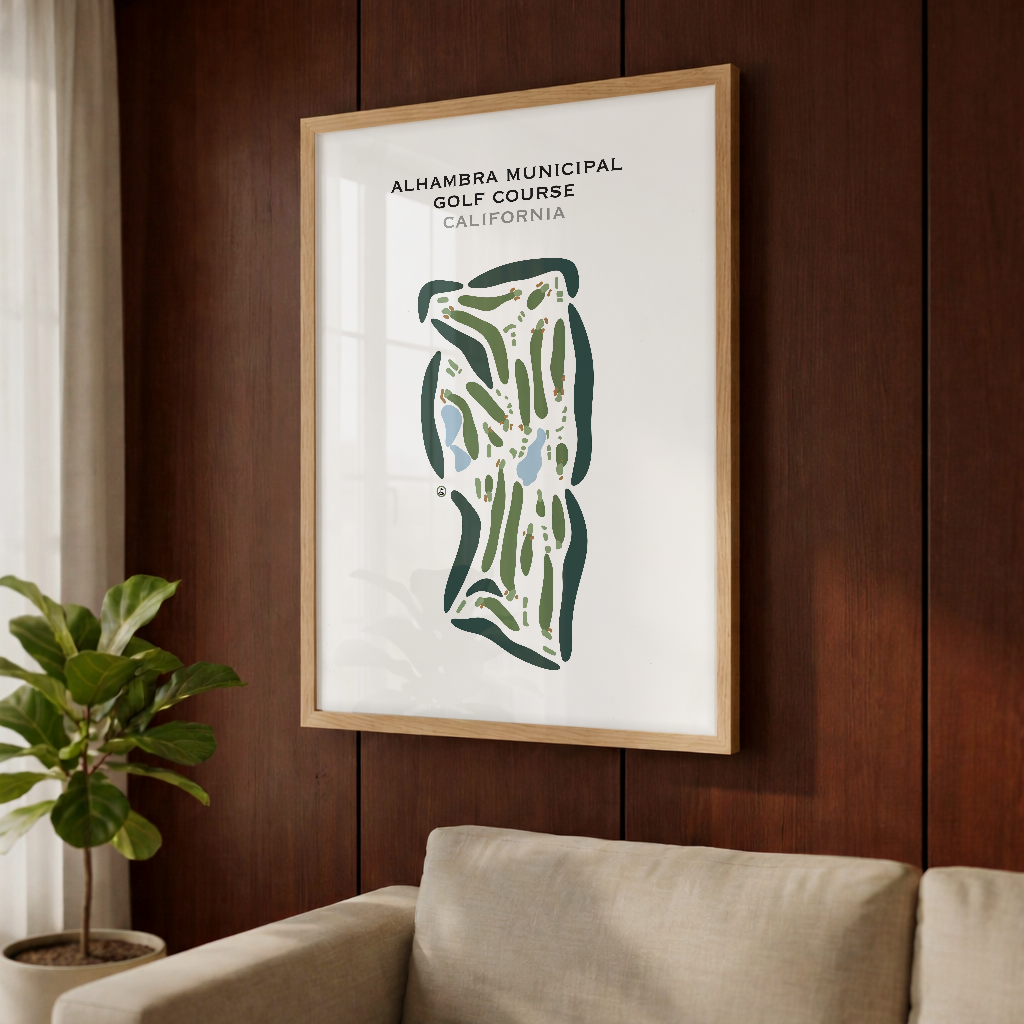 Alhambra Municipal Golf Course, California - Printed Golf Courses