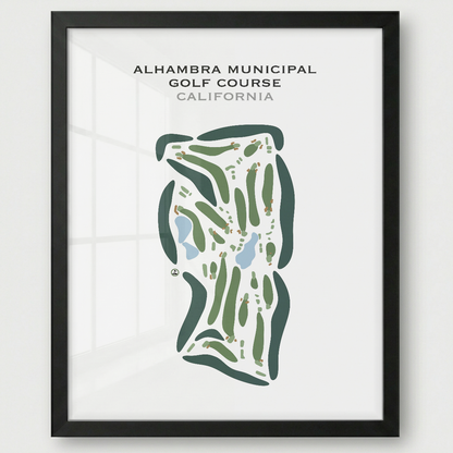 Alhambra Municipal Golf Course, California - Printed Golf Courses