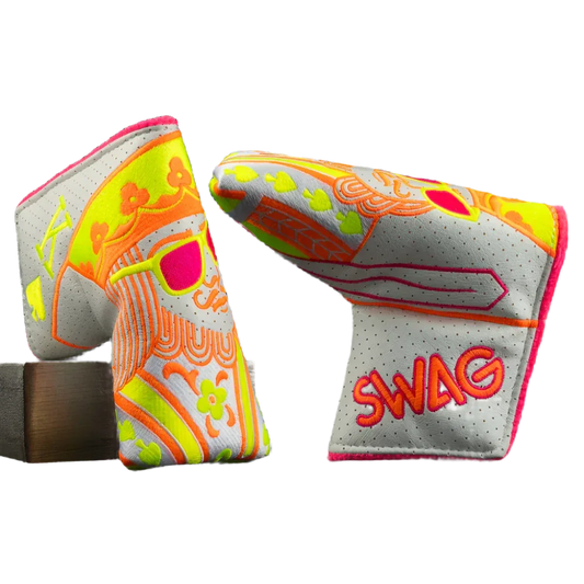 Swag Golf - White/Orange and Bolt King Blade Putter Headcover - GOLF LEAGUE