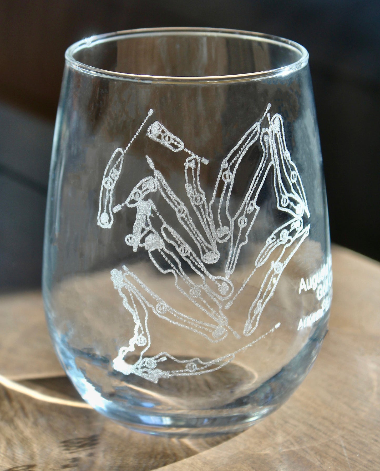 Augusta National Golf Course - Laser Engraved Course Map Glasses