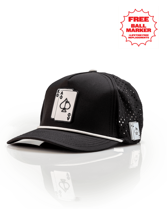 Ace/King Black - Perforated Rope Hat