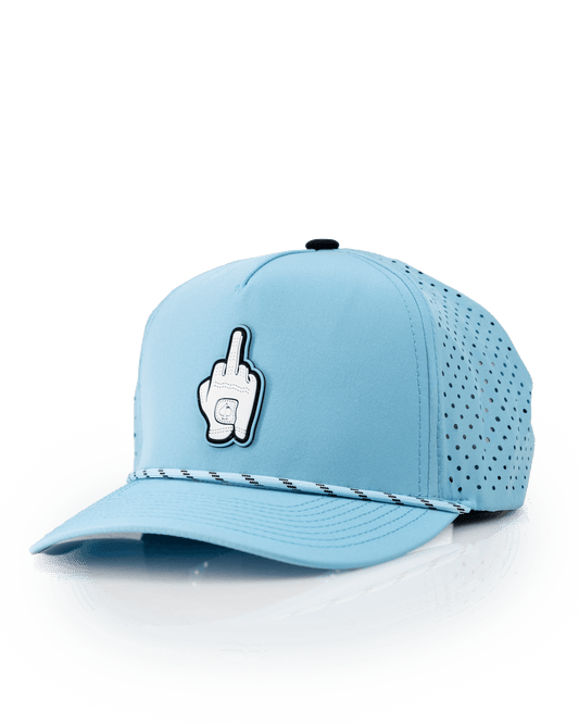 Middle Finger Baby Blue - Perforated Rope Hat
