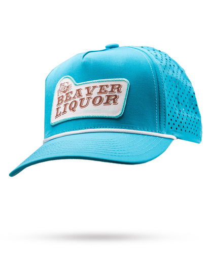 Perforated Rope Hat - Beaver Liquor - Baby Blue