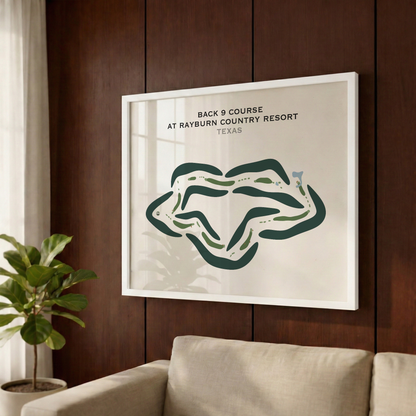 Back 9 Course at Rayburn Country Resort, Texas - Printed Golf Courses
