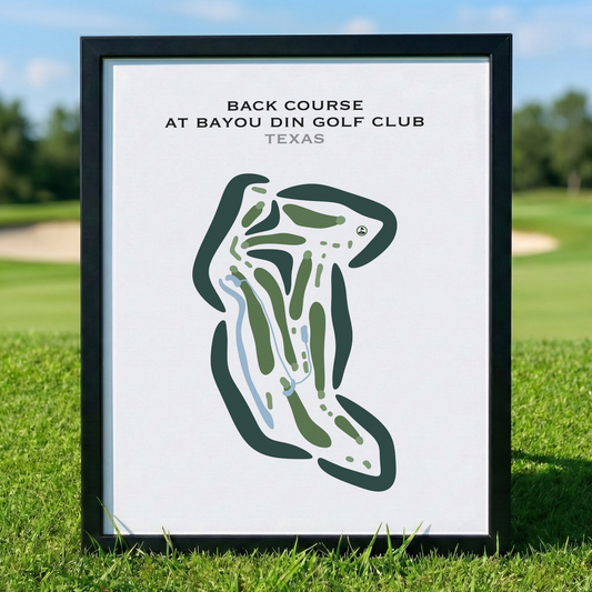 Back Course at Bayou Din Golf Club, Texas - Printed Golf Courses