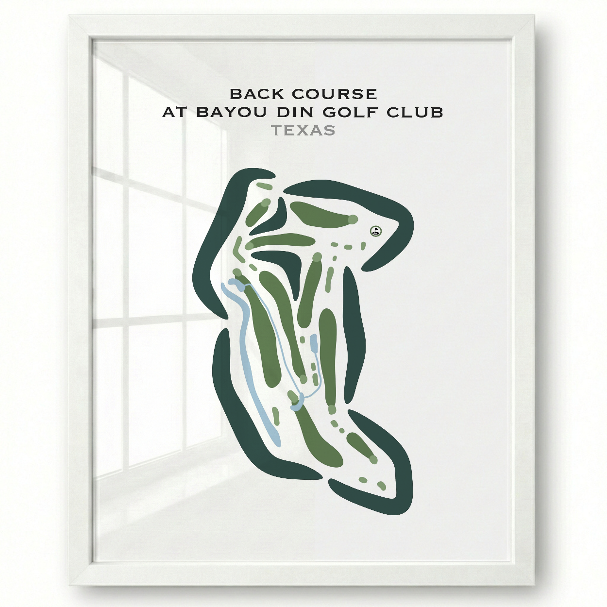 Back Course at Bayou Din Golf Club, Texas - Printed Golf Courses