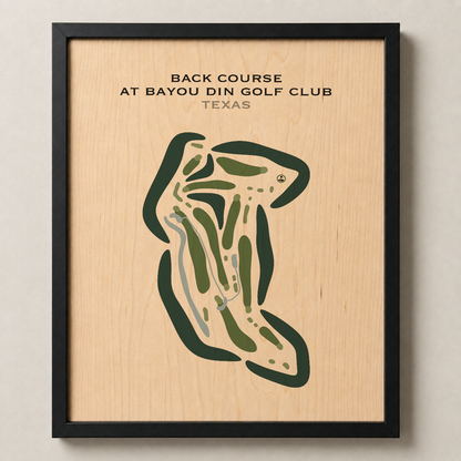 Back Course at Bayou Din Golf Club, Texas - Printed Golf Courses