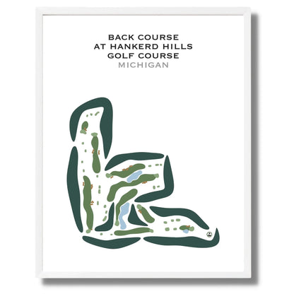 Back Course at Hankerd Hills Golf Course, Michigan - Printed Golf Courses