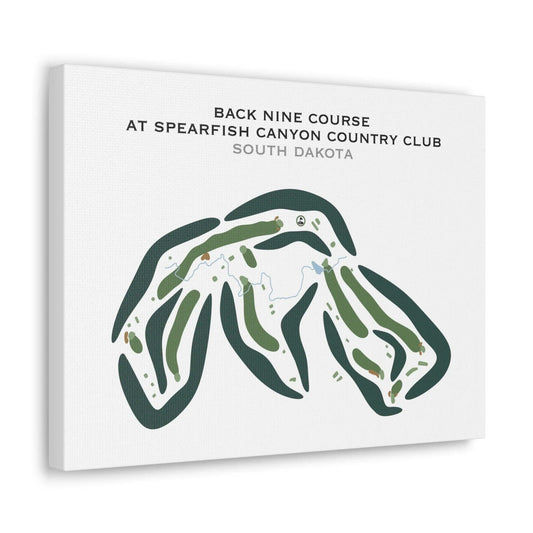 Back Nine Course at Spearfish Canyon Country Club, South Dakota - Printed Golf Courses