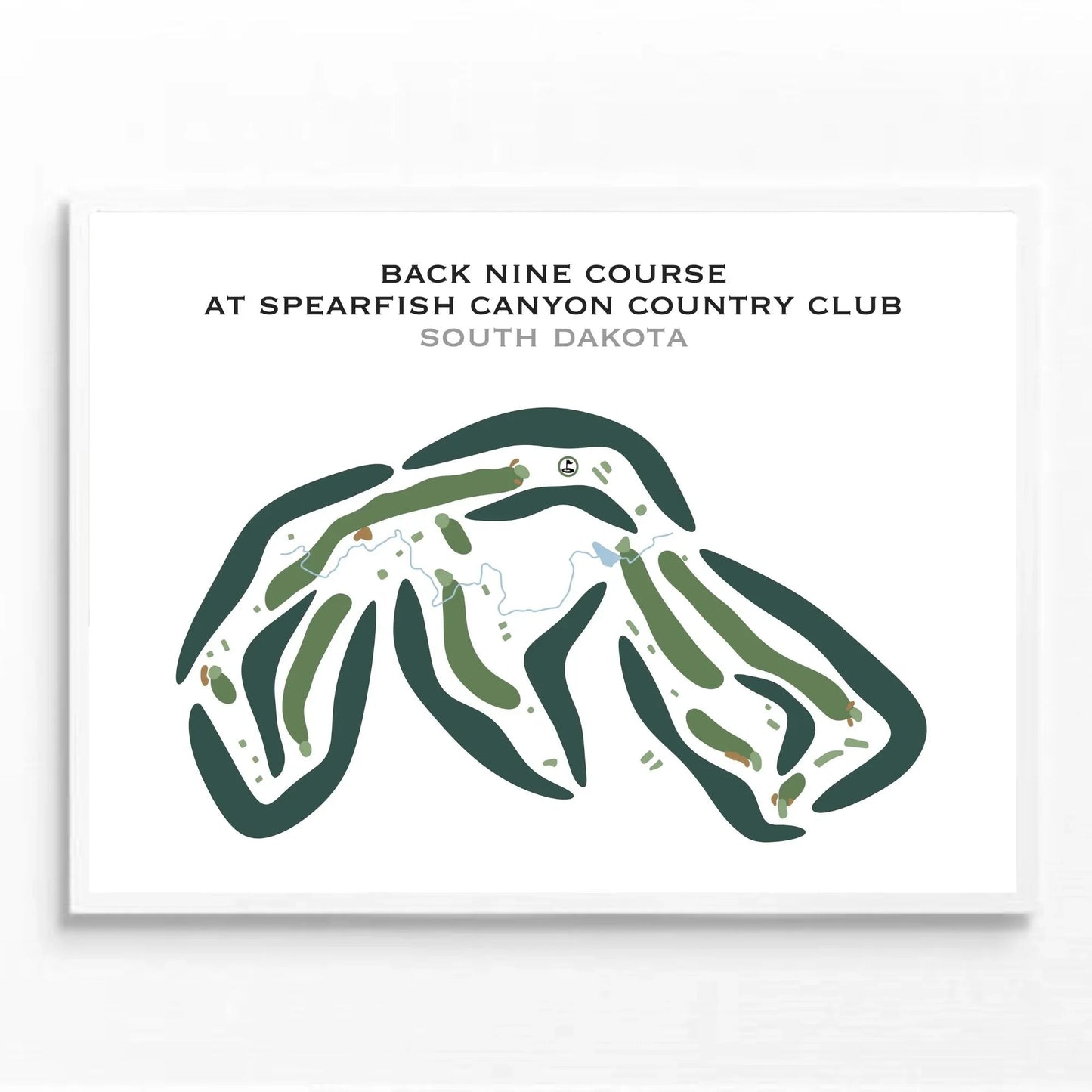 Back Nine Course at Spearfish Canyon Country Club, South Dakota - Printed Golf Courses