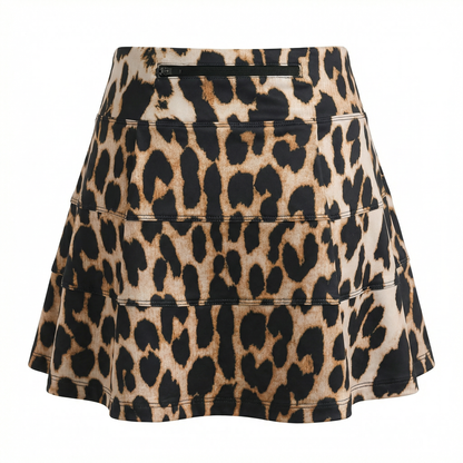 Roar & Score Women's Leopard Print Golf Skort | Performance Golf Skirt