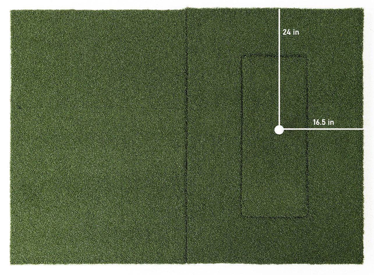 Beaver Tail Double Wide Golf Simulator Mat (4ft x 8.25ft) with the Most Realistic Hitting Strip Insert for Joint Injury Prevention