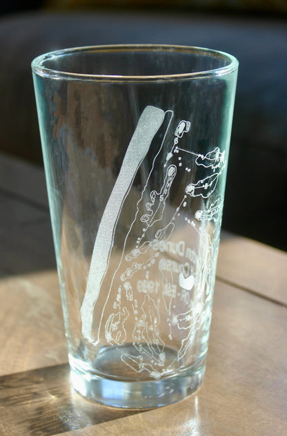 Bandon Dunes- Laser Engraved Golf Course Map Glasses