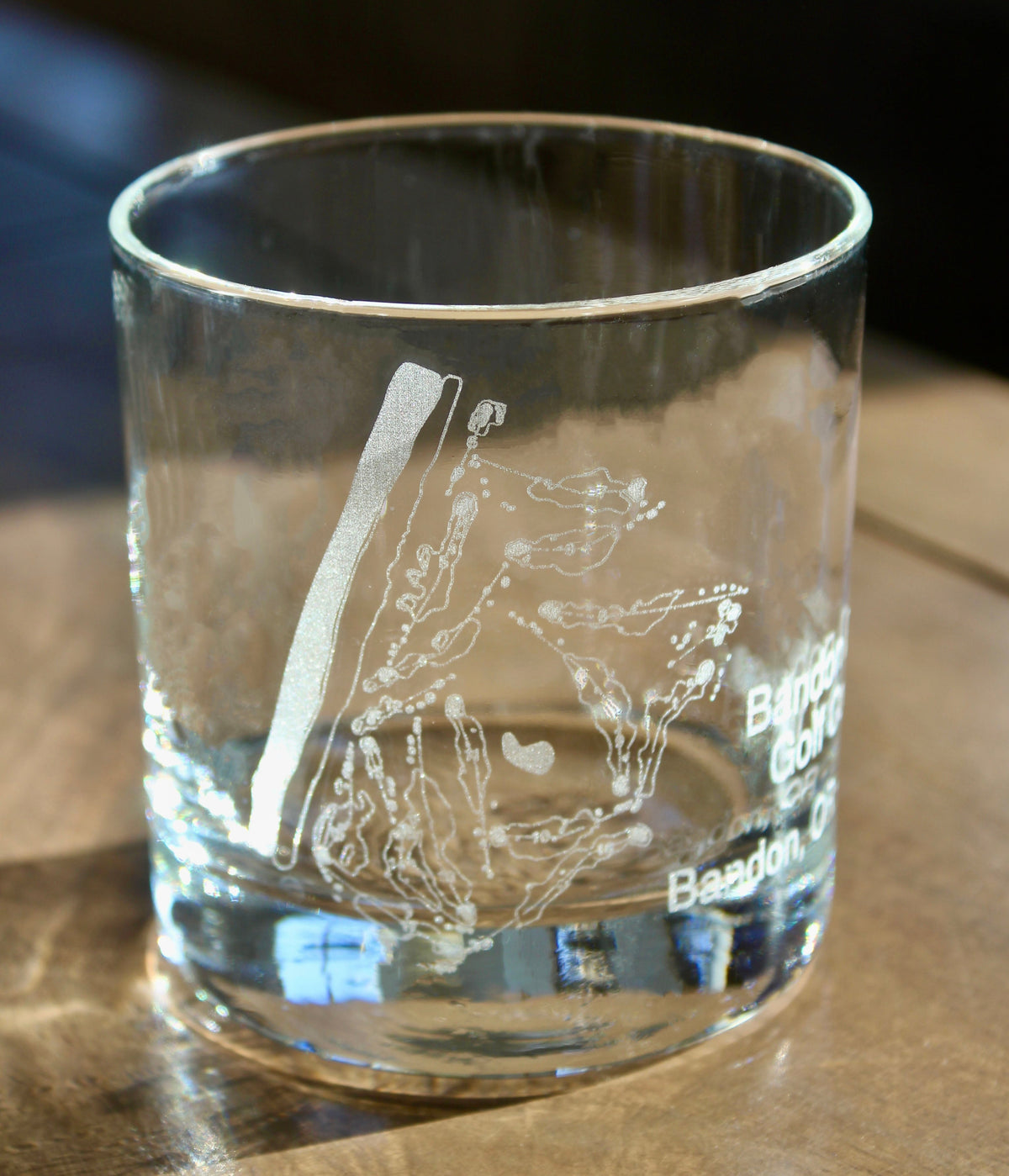 Bandon Dunes- Laser Engraved Golf Course Map Glasses