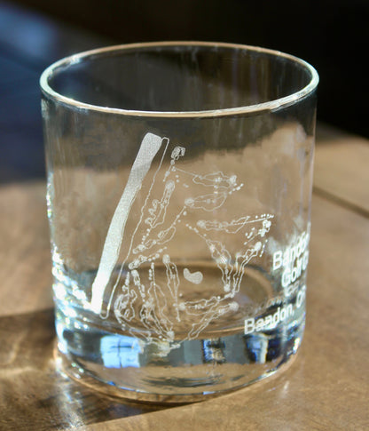 Bandon Dunes- Laser Engraved Golf Course Map Glasses