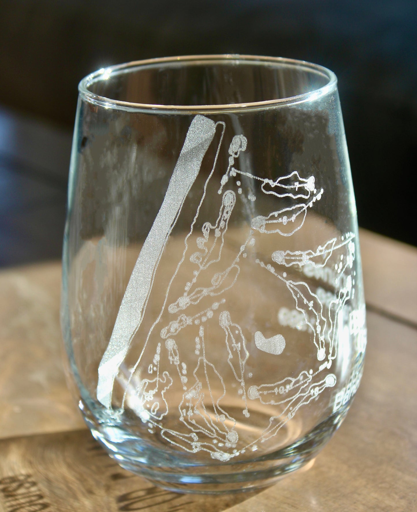 Bandon Dunes- Laser Engraved Golf Course Map Glasses