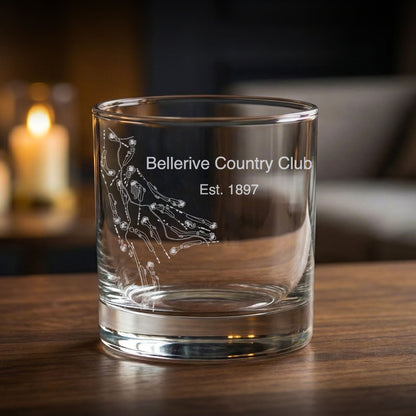 Bellerive Country Club - Laser Engraved Golf Course Map Glasses