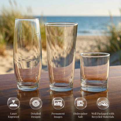 Bethpage Black Golf Course - Laser Engraved Course Map Glasses