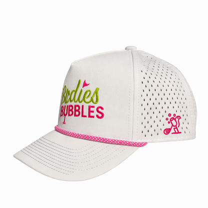 Birdies & Bubbles Women's Golf Hats | Stylish Women's Golf Hat White