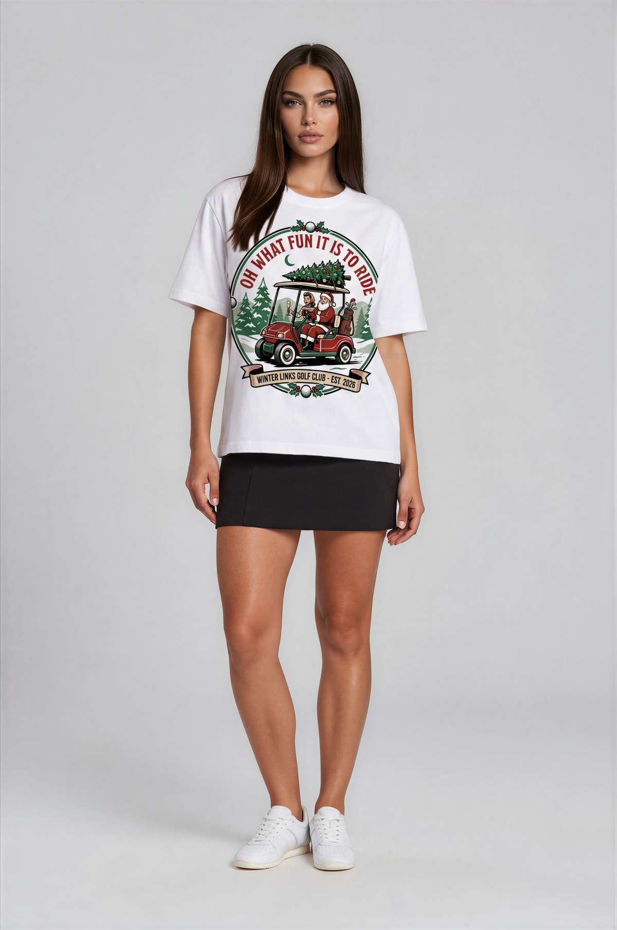 🎄 Oh What Fun It Is To Ride Tee – Birdies & Bubbles Christmas Golf Shirt