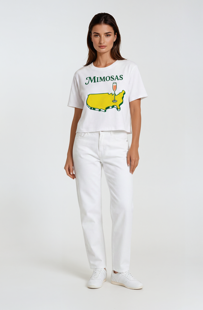 Mimosas Tee – Women’s Golf Brunch Graphic T-Shirt | Birdies & Bubbles
