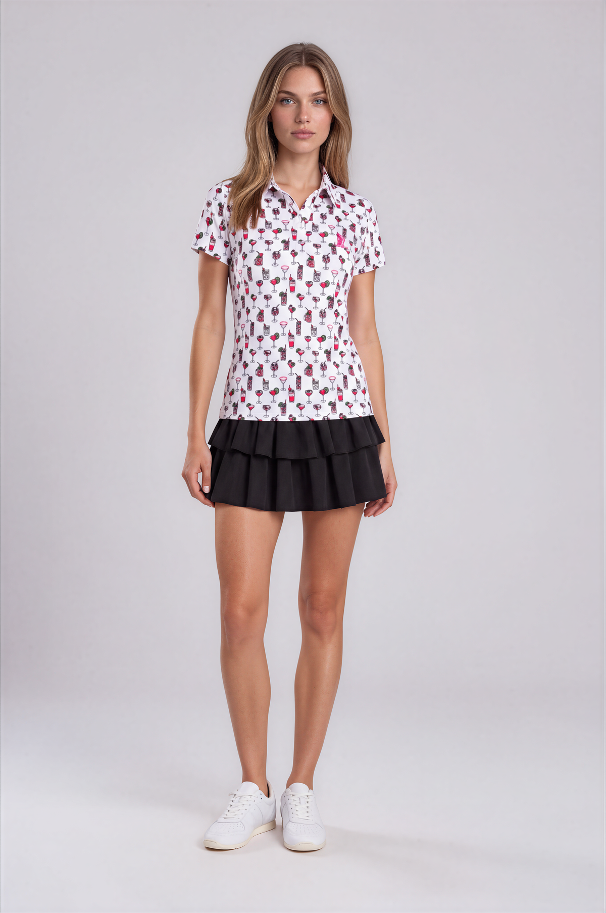 The Par-Tee Pour Polo | Women’s Cocktail Print Golf Polo Shirt