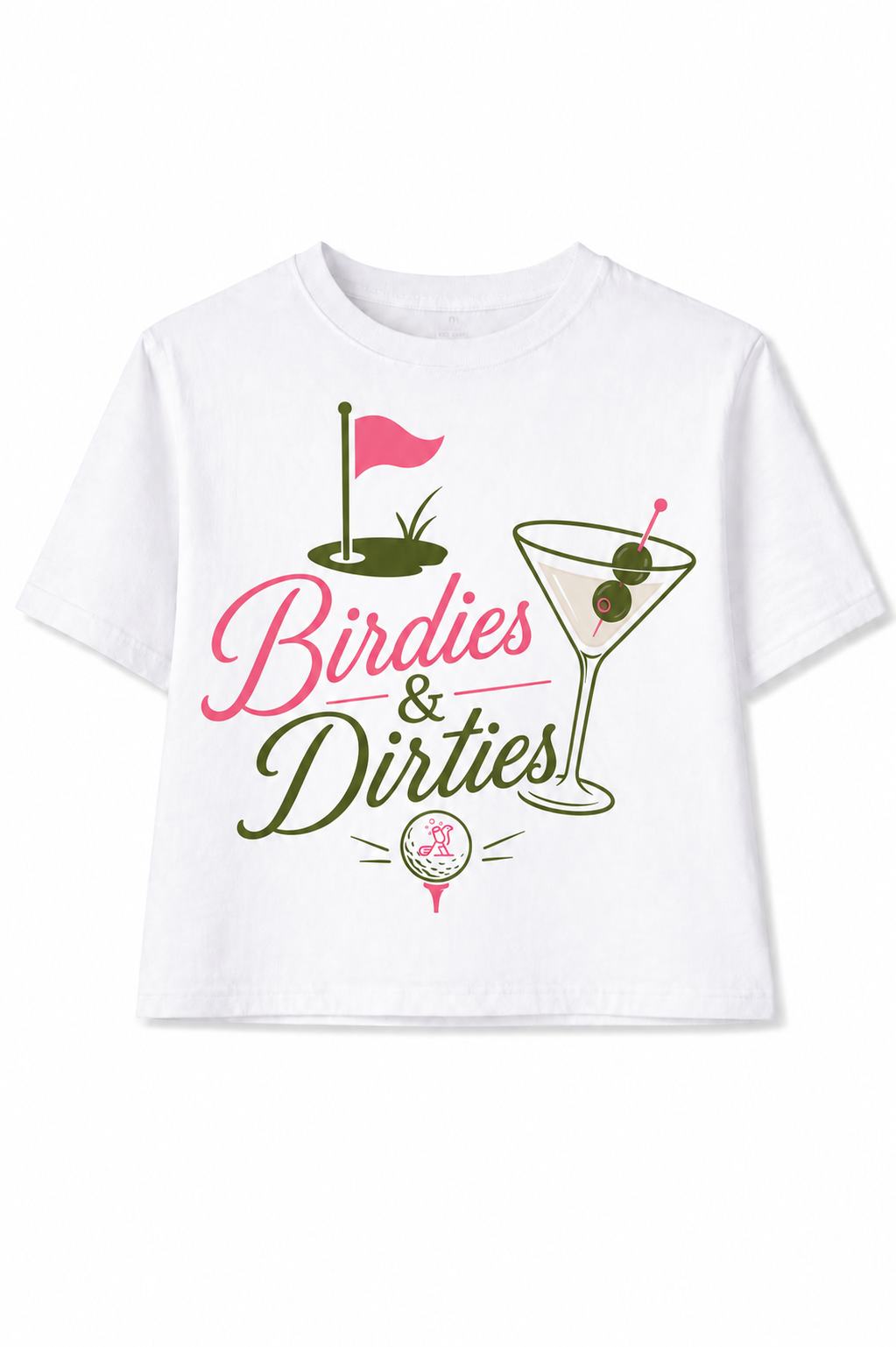 Birdies & Dirties Tee – Women’s Golf Cocktail Graphic T-Shirt | Birdies & Bubbles