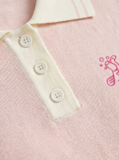 The Fairway Knit Polo | Women’s Luxury Golf Sweater Polo – Birdies & Bubbles