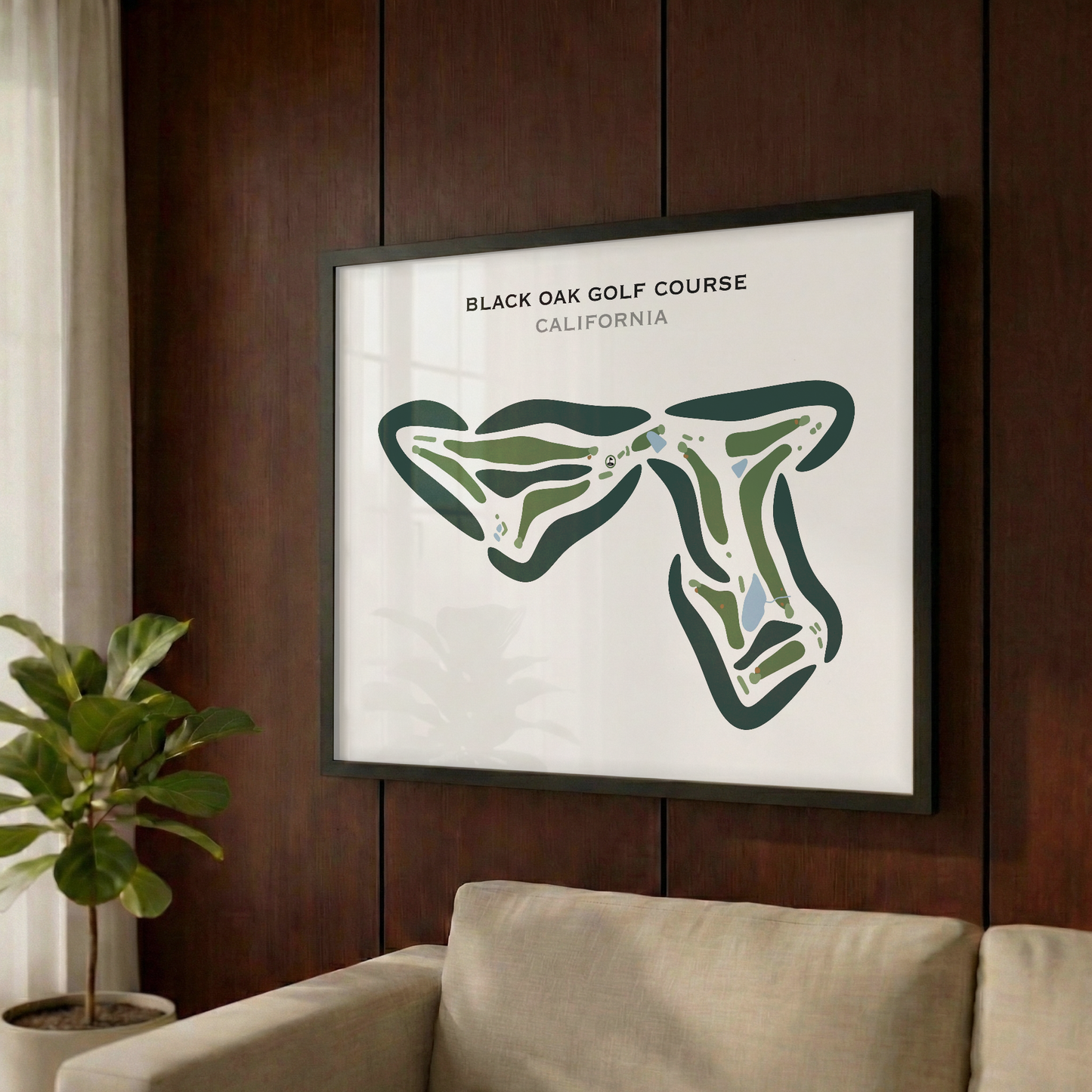 Black Oak Golf Course, California - Printed Golf Courses