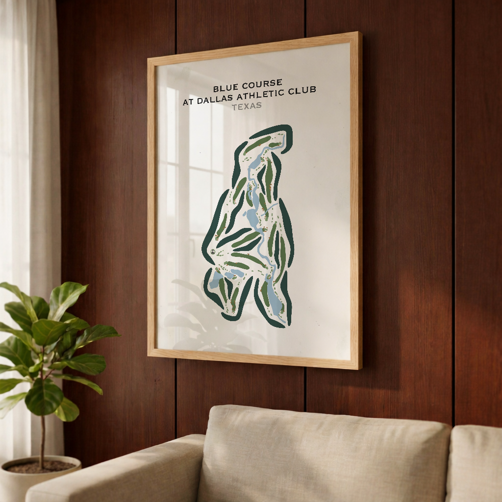 Blue Course at Dallas Athletic Club, Texas - Printed Golf Courses