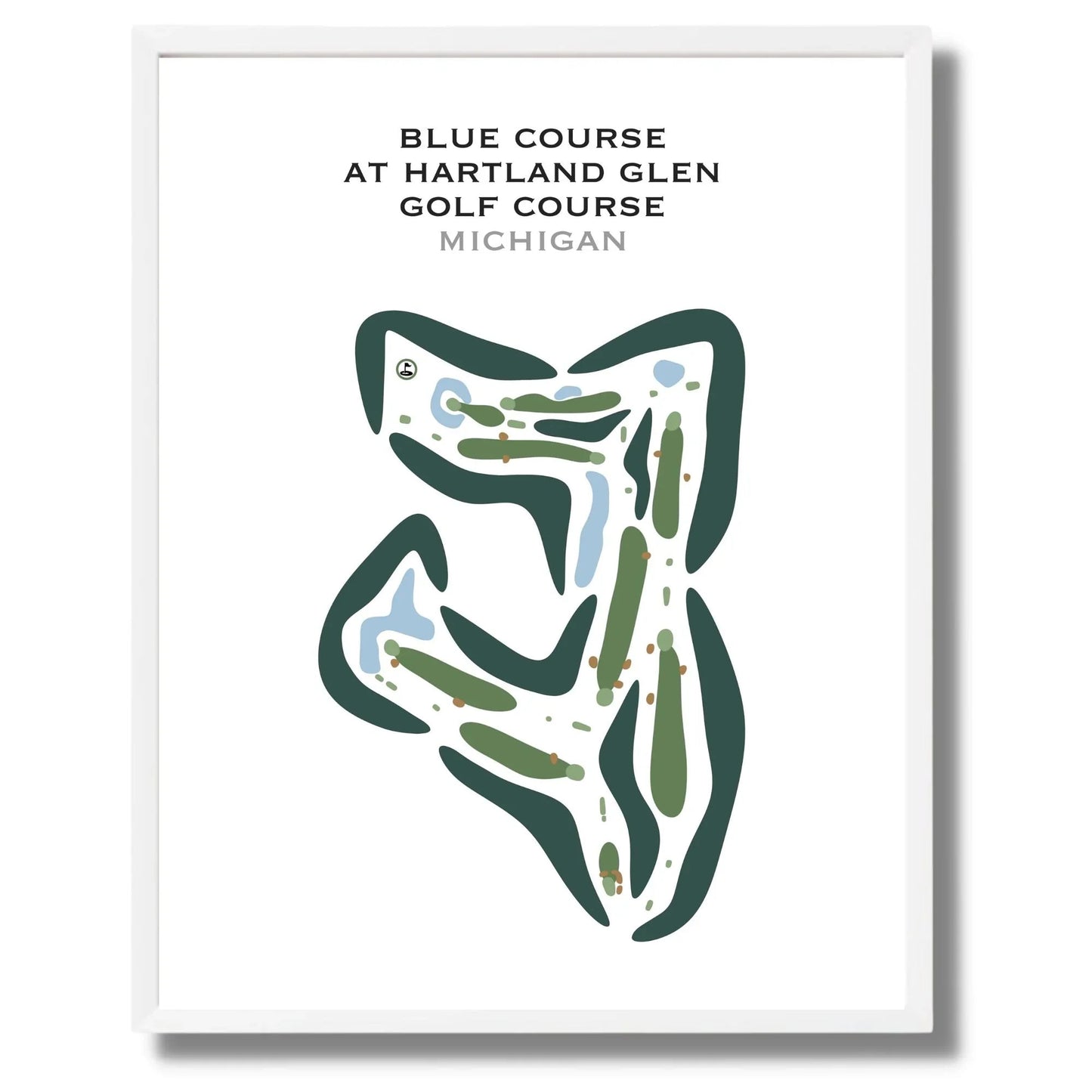 Blue Course at Hartland Glen Golf Course, Michigan - Printed Golf Courses