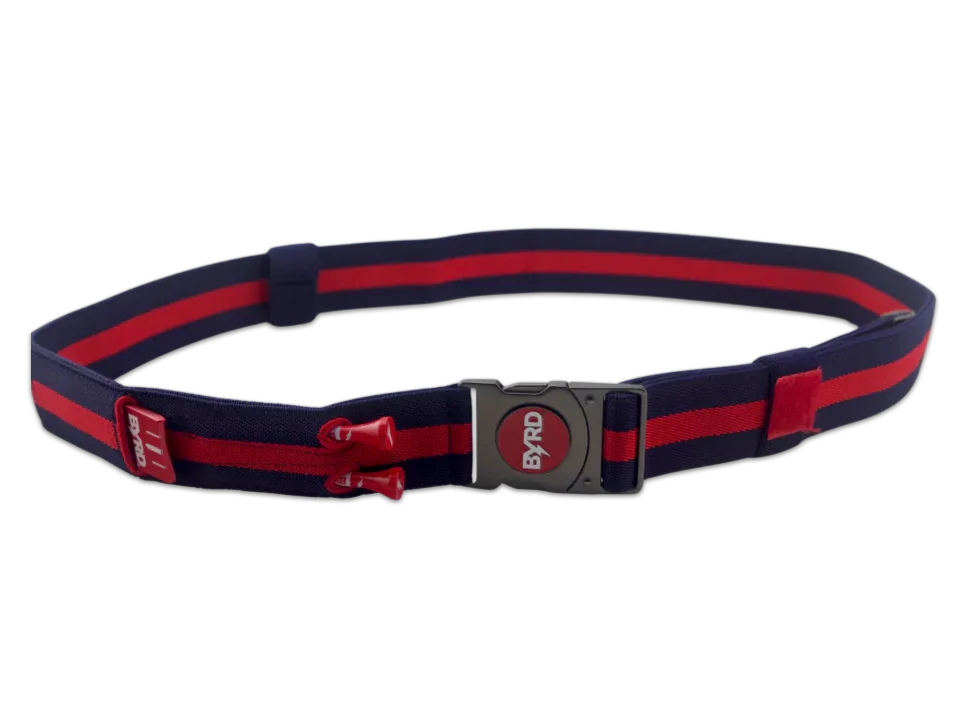 THE BYRD GOLF BELT - Blue/Red: Organize Your Golf Gear - GOLF LEAGUE