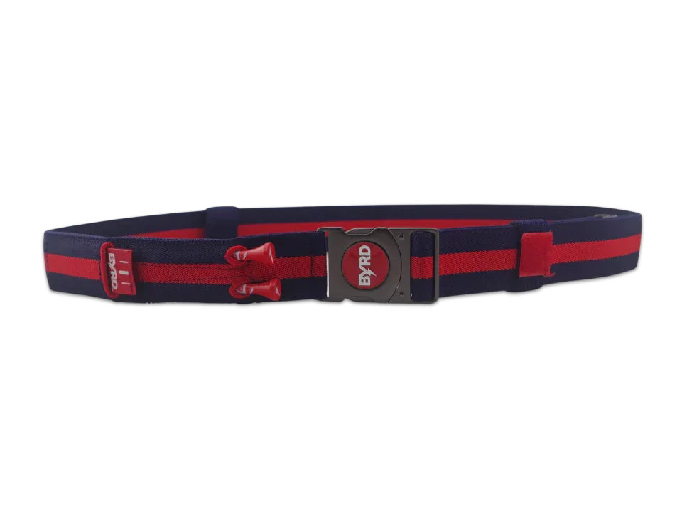 THE BYRD GOLF BELT - Blue/Red: Organize Your Golf Gear - GOLF LEAGUE
