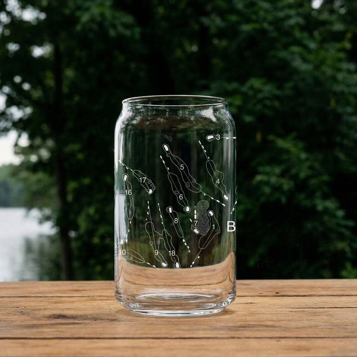 Bluejacket National Golf Course - Laser Engraved Golf Course Map Glasses