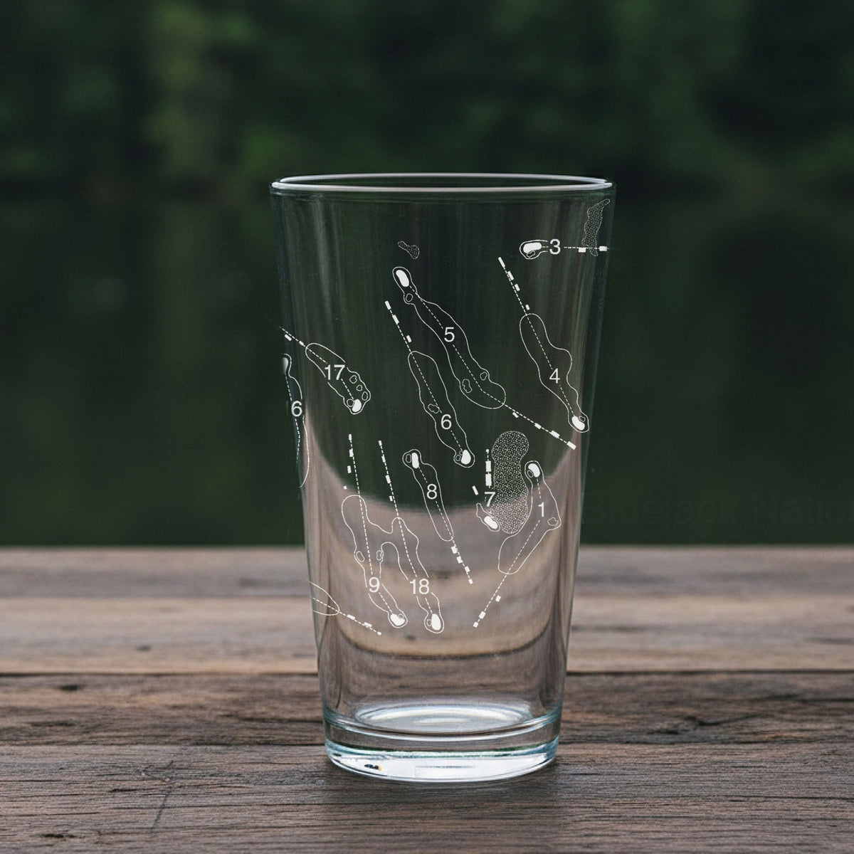 Bluejacket National Golf Course - Laser Engraved Golf Course Map Glasses