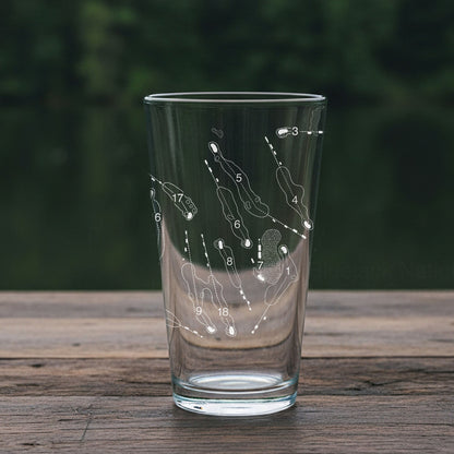 Bluejacket National Golf Course - Laser Engraved Golf Course Map Glasses