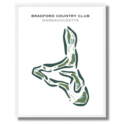 Bradford Country Club, Massachusetts - Printed Golf Course
