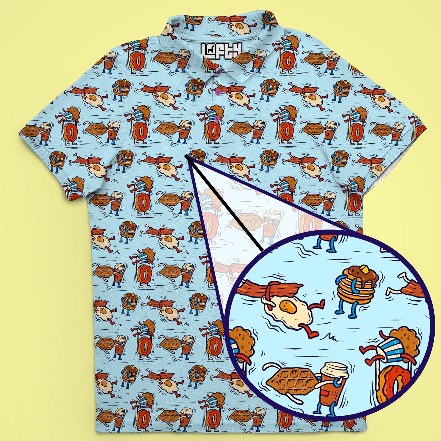 Breakfast Brawl | Funny Breakfast Ball Wrestling Golf Polo for Men