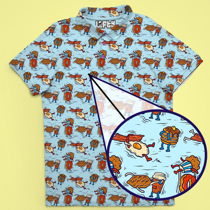 Breakfast Brawl | Funny Breakfast Ball Wrestling Golf Polo for Men